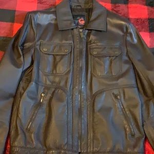 Men’s Leather Brown Leather Jacket G by Guess